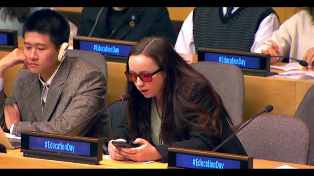Juliette Gudknecht at the International Day of Education at United Nations Headquarters