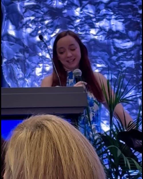 Juliette Gudknecht delivering the OSEP Leadership Conference keynote